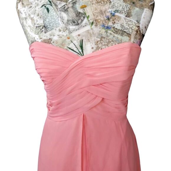 David's Bridal Strapless Hi Lo Chiffon Special Occasion Prom Dress sz 2 NEW! - Picture 4 of 12